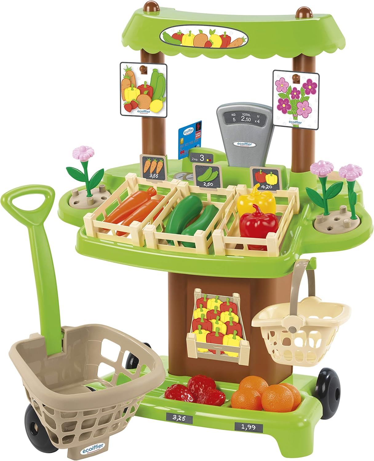 Jouets Ecoiffier 1741 Stand du maraîcher pour enfants + accessoires 100 Chef 35 pièces