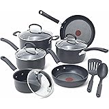 T-fal Ultimate Hard Anodized Nonstick Cookware Set 12 Piece Pots and Pans, Dishwasher Safe Grey