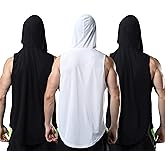 ROGUDUA Men's Sleeveless Hoodie Quick Dry Muscle Gym Shirts Workout Hooded Tank Top