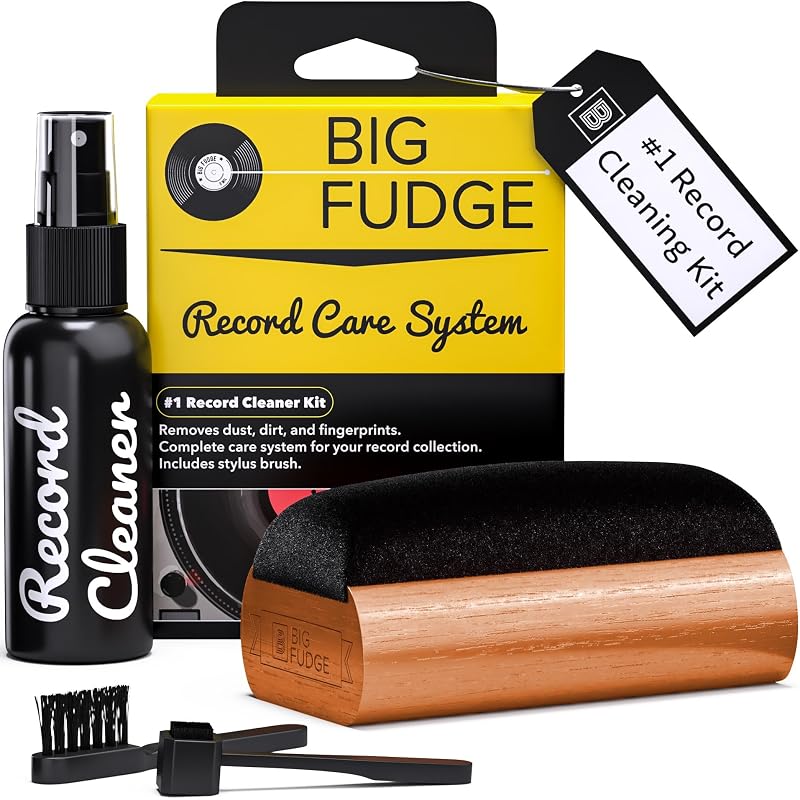 BIG FUDGE 4-in-1 Vinyl Cleaning Kit Velvet Brush Stylus Cleaner Pouch