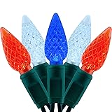 YULETIME Red White Blue One-Piece C6 LED Christmas
