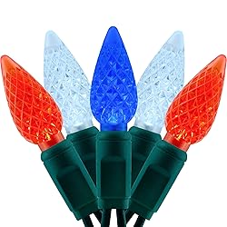 YULETIME Red White Blue One-Piece C6 LED Christmas