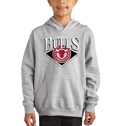 Junk Food Boys' Standard Chicago Bulls Court Classic-NBA Youth Fleece Hoodie Girls, Athletic Heather