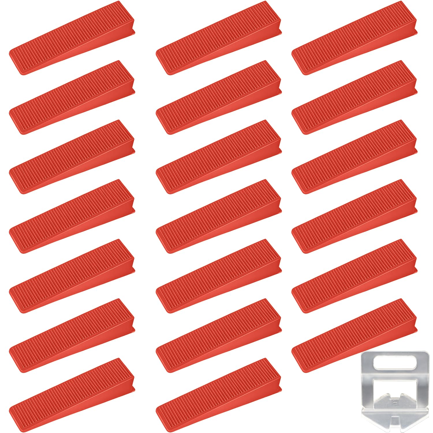 20-Piece Tile Leveling Spacer Kit, Essential Installation Tools for Walls and Floors, Includes Clips, Wedges, and Lifters for Precise Tile Alignment