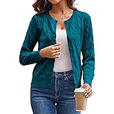 GRACE KARIN Womens Long Sleeve Button Up Cable Knit Cardigan Lightweight 2026 Crewneck Button Down Sweaters for Women
