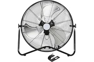BILT HARD 4650 CFM 20" High Velocity Floor Fan, 3-Speed Heavy Duty Metal Fan with Wall-Mounting System, Industrial Shop Fan for Commercial, Garage, and Greenhouse