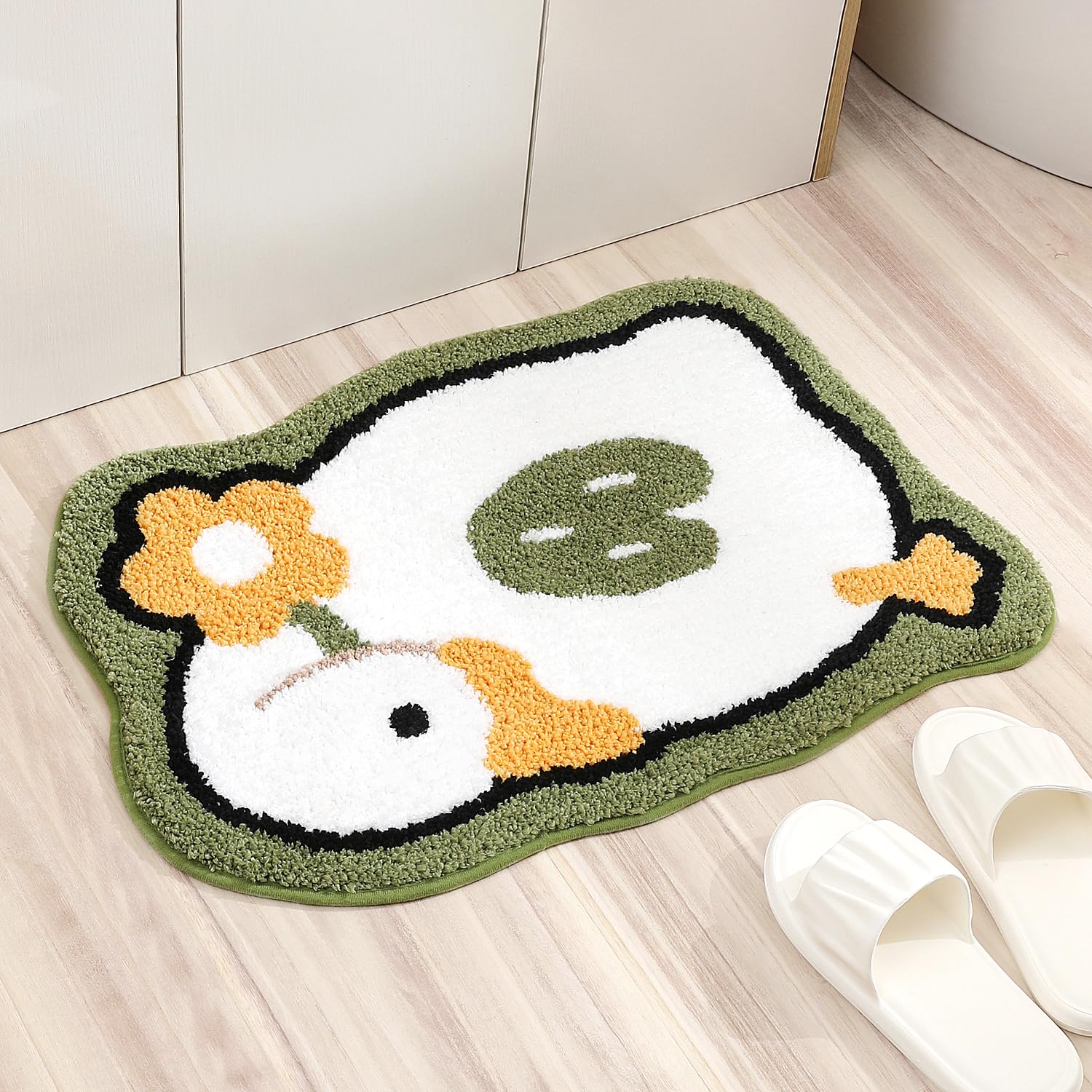 Molesun Microfiber Goose Bath Rug, Non Slip Absorbent Bathroom Rugs with TPR Backing, Ultra Soft Bath Room Floor Mat Kitchen Restroom Living Room Carpet, 45x65cm
