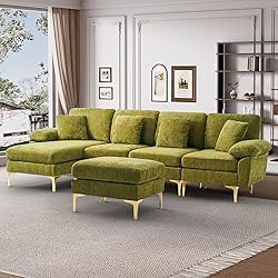 Wrofly U-Shaped Sectional Sofa Couch, 114" Comfy