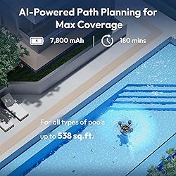 BUBLUE F10 Robotic Surface Skimmer, Pool Cleaner