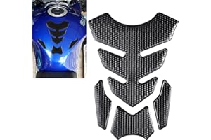 TOMALL 3D Gas Tank Protector - Soft Rubber Tank Pad, Anti Slip, Waterproof, Motorcycle Decoration (Black)