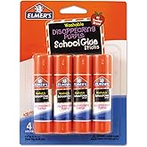 Elmer's E543 Washable School Glue Sticks, Disappearing Purple, 4/Pack