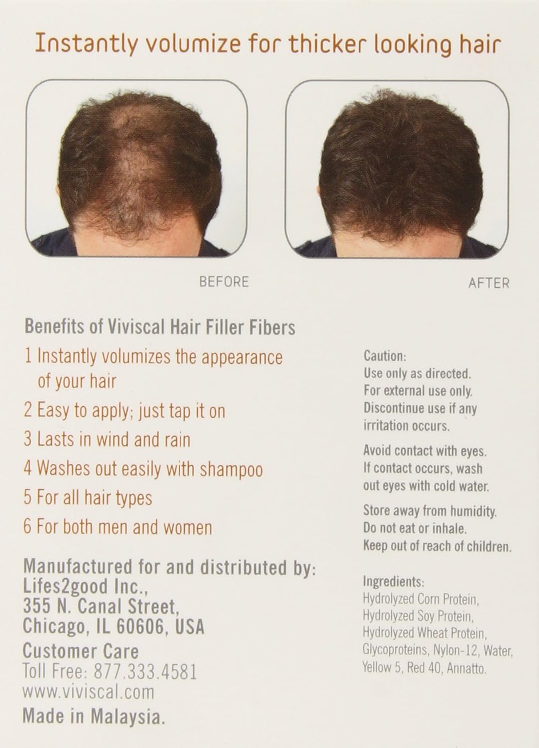 Amazoncom Viviscal Hair Filler Fibers Light Brown 053oz 15g