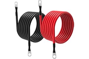 GOPAYIA 5 AWG Battery Cable 5AWG Gauge Battery Inverter Cables for Automotive Solar Marine Boat RV Car Motorcycle (5 AWG, 10FT, 3/8"+5/16")