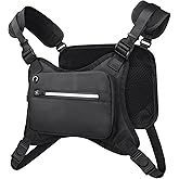 IMAGOA Water Resistant Chest Pack - Running Vest with Reflective Strip,Built-In Phone Holder & Extra Storage,Lightweight Running Pack for Running Hiking Cycling