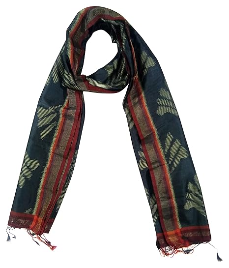Odisha Handloom Ikkat Womens Stole (Multi-Coloured, orissa art 04)
