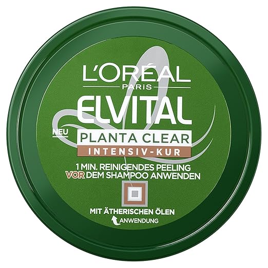 L'Oréal Paris Elvital Planta Clear Intensiv-Kur Inhalt: 150ml - 1 Min. Reinigendes Peeling vor dem Shampoo Anwenden mit äther