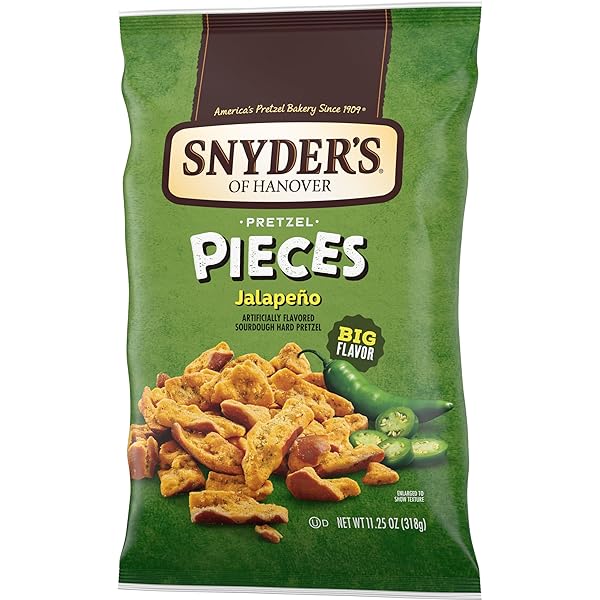 SNYDER’S OF HANOVER JALAPEÑO FLAVORED PRETZEL PIECES, 11.25 OZ