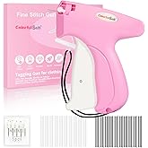 ColorfulSub Sticky Gun for Clothes, Handheld Quick Stitch Sewing Gun, stitchy Quick Clothing Fixer, Stitch Gun for Clothes Sewing kit Includes 6 Needles and 2000 Fasteners (Pink)