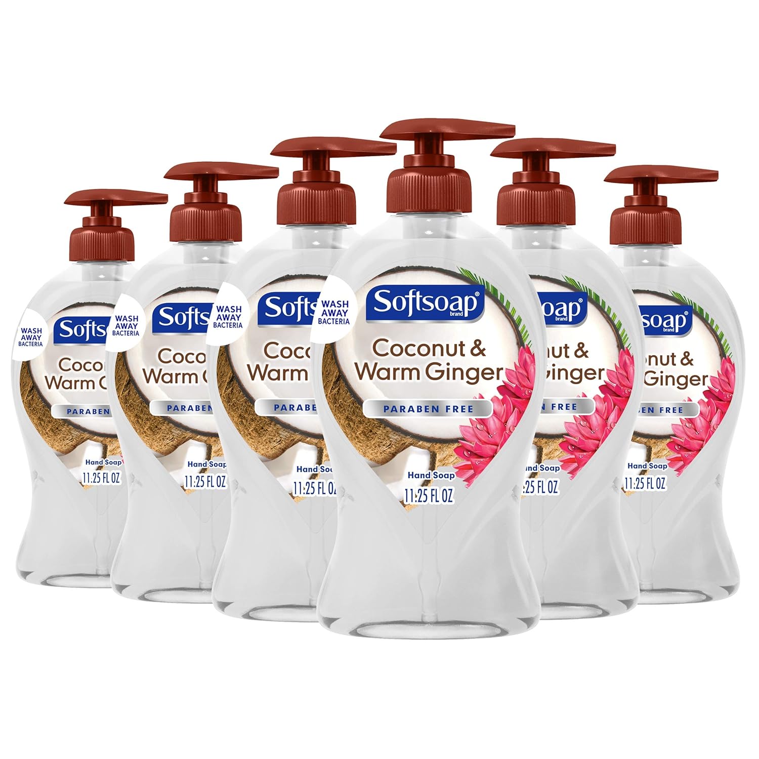 Softsoap Liquid Hand Soap, Coconut and Warm Ginger - 11.25 fluid ounce (6 Pack): Beauty