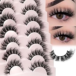 Mink Lashes Wispy Fluffy Eyelashes - 3D Dramatic