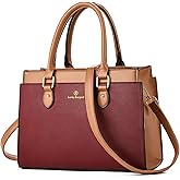 KURGOOL Handbags Purses for Women, Trendy Leather Dual-tone Tote Purse, Designer Handbag Shoulder Bag Top Handle Satchel Bags