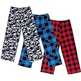 Mad Dog Concepts Boys Pajama Pants - Soft Micro Fleece PJ Bottoms for Kids Printed Plaid Design Boy's Sleepwear Size 6–20 3PK