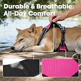 PoyPet No Pull Dog Harness Reflective Vest with 2 Leash Attachments (Hot Pink, view 7