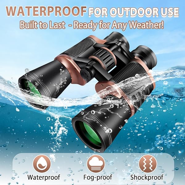 GATERDA 22X50 BINOCULARS FOR ADULTS HIGH POWERED, BAK-4 PRISM HD FMC, PROFESSIONAL WATERPROOF BINOCULARS FOR BIRD WATCHING, HUNTING, TRAVEL WITH CARRYING BAG