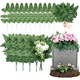 Yunlly 100 Pcs Artificial Silk Fern Leaves, Greenery Picks for Floral Decor | Bulk, Realistic Outdoor Memorial Floral, Weatherproof Silk Durable for Remembrance, Easy to Arrange for Decor &amp; Headstone