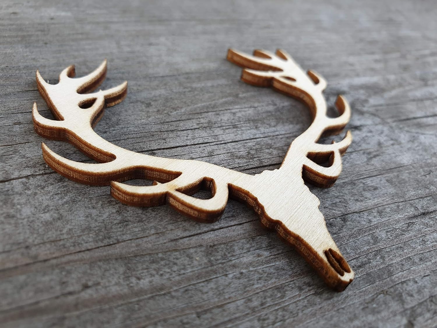 Unfinished wood shapes Deer antler shape, Deer antler cutout Handmade