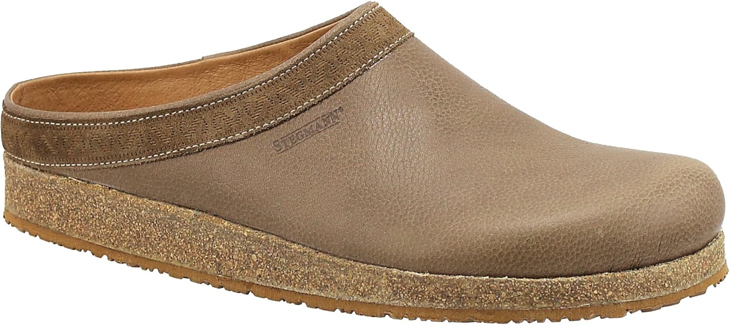 Stegmann Men's Leather Graz Clog with Cork Sole Mules