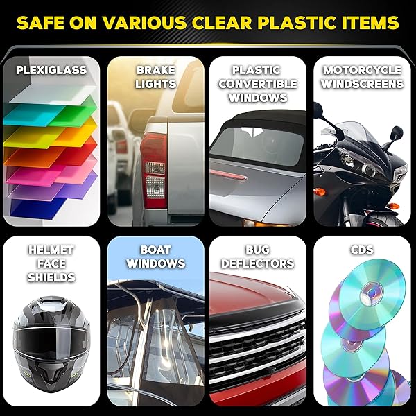 MEGUIAR’S PLASTX CLEAR PLASTIC POLISH, FAST & EASY CLEAR PLASTIC RESTORER FOR HEADLIGHTS, TAILLIGHTS, SOFT TOP WINDOWS, AND MORE, REMOVE SCRATCHES, CLOUDINESS, YELLOWING, AND OXIDATION, 10 OZ.