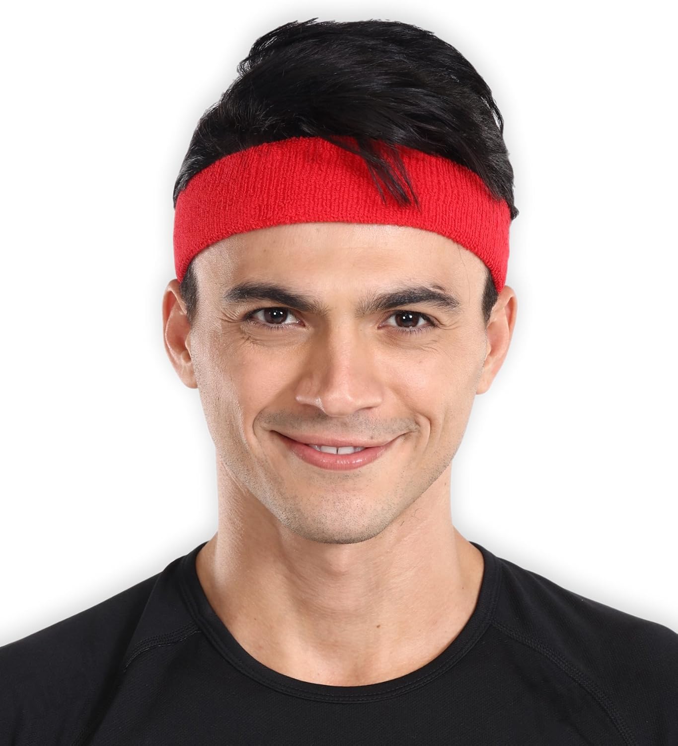 Sweat Headbands - Sports Head Sweatbands for Athletic Men & Women - Stretchy & Soft Cotton Terry Cloth Bands for Working Out, Tennis, Gymnastics, Basketball, Baseball, Football, Running, Gym Exercise : Clothing
