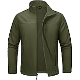 MAGCOMSEN Men's Lightweight Softshell Jacket Fleece Lined Tactical Waterproof Windbreaker Rain Jacket for Outdoor Hiking