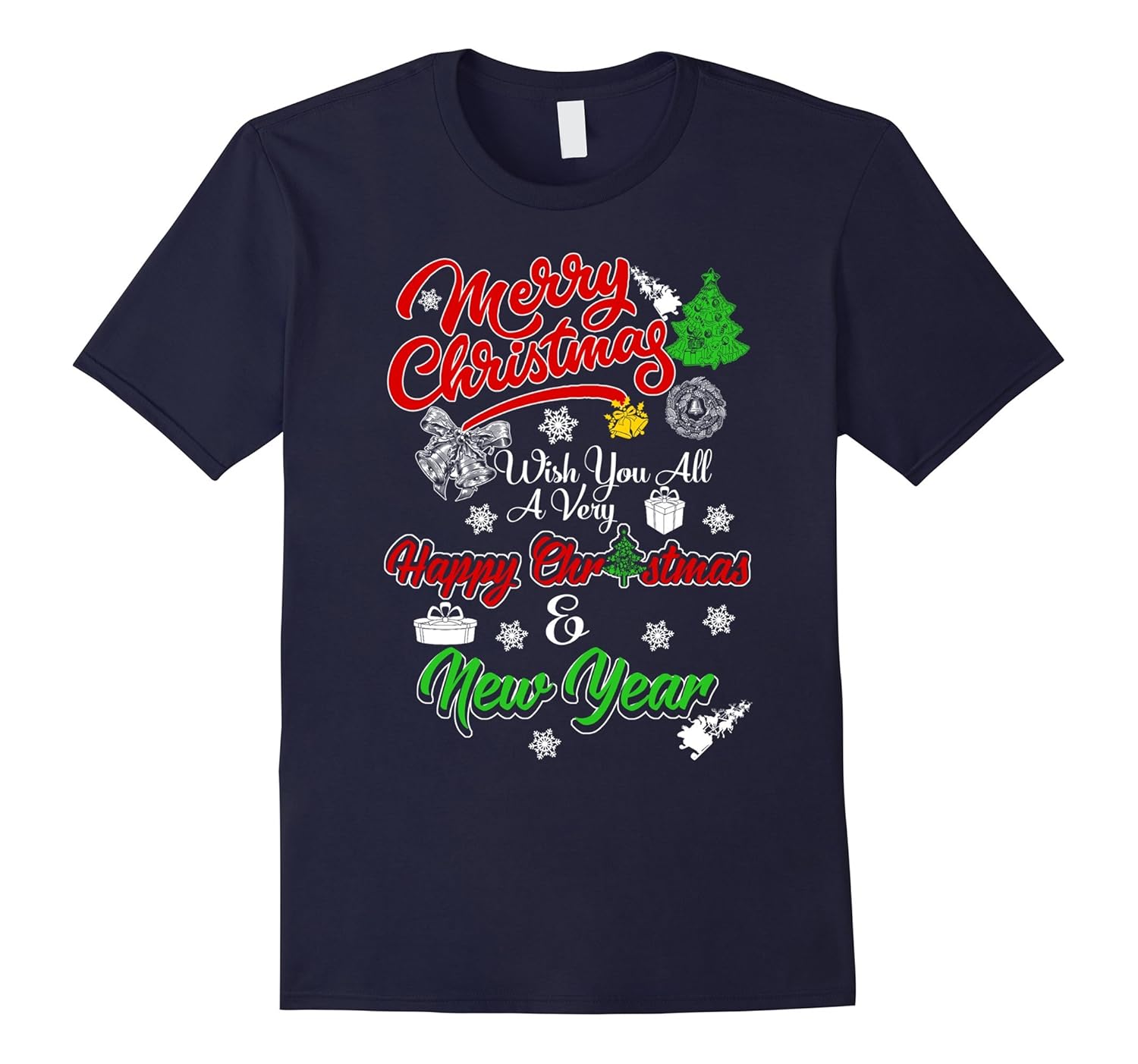 MERRY CHRISTMAS & Happy New Year T-SHIRTS-Rose