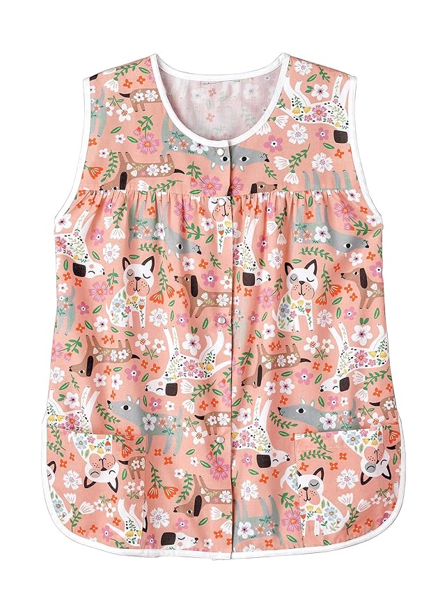 AmeriMark Patterned Women’s Snap Front Cobbler Apron Vest with Two