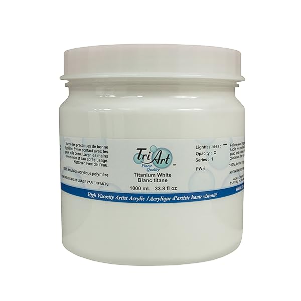 TriArt High Viscosity Paint, 1000ml, Titanium White NotImported.ca