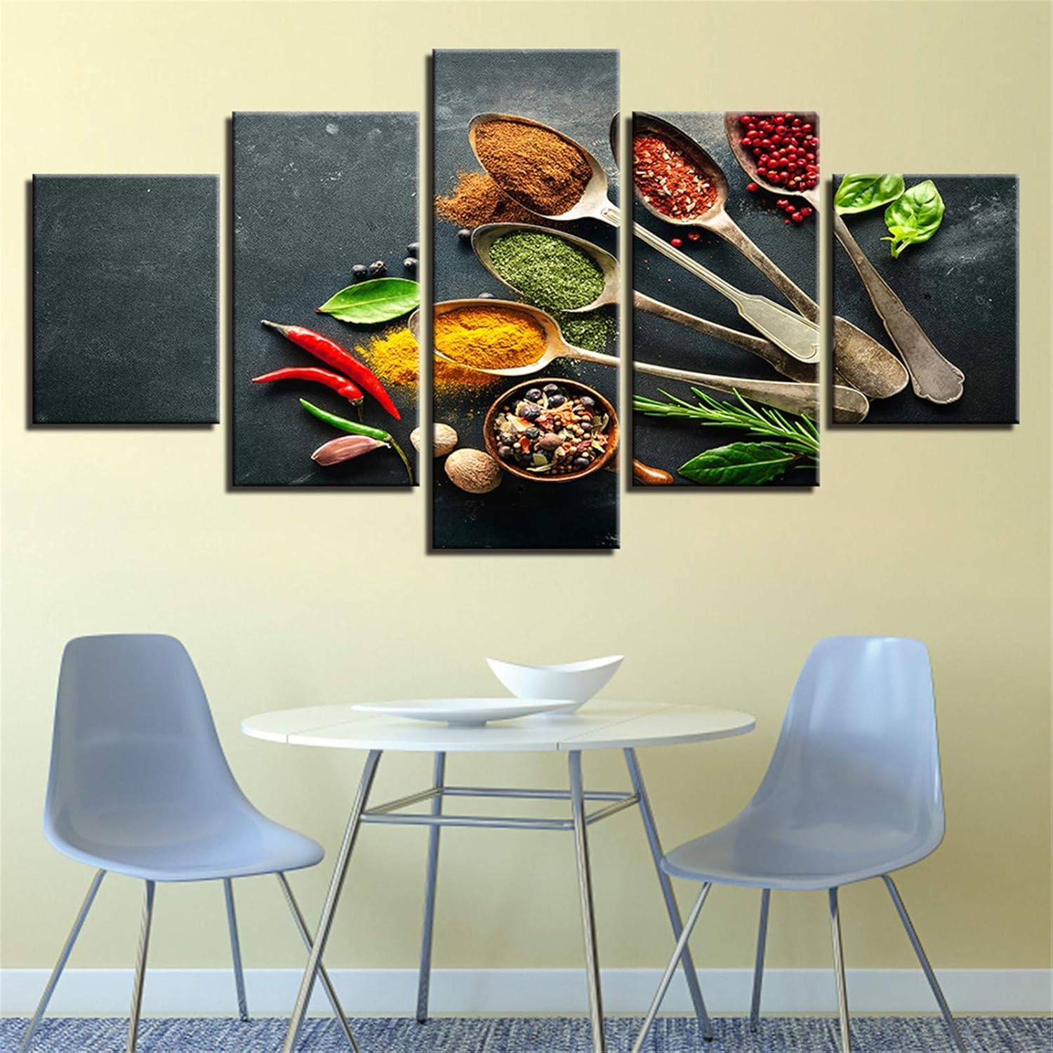 Impresión de Lienzo de Pared Arte Pintura Seasoning 100x55cm 5 Piezas