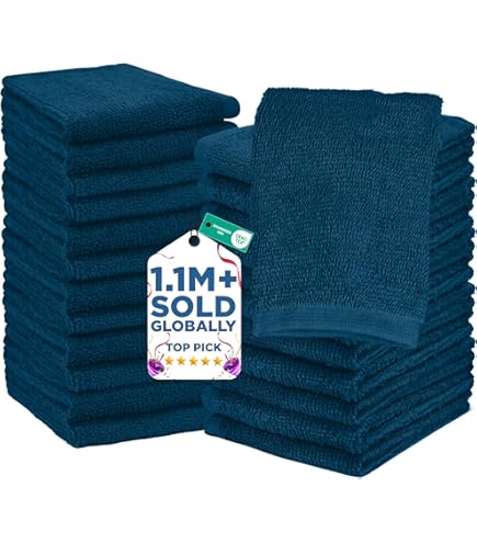 Set Of 12 – 100% Ring Spun Cotton Wash Cloth – Thick Loop Pile - View #9