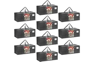 VENO 10 Pack Moving Bags Extra Large Storage Bags for College Move-In, Heavy-Duty Storage Totes, Packing Boxes, and Wardrobe Moving Supplies - Durable Laundry Bags for Clothes (Gray w/Window, 10 Pack)