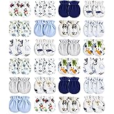 Geyoga 24 Pairs Newborn Baby Mittens No Scratch Mittens Soft Elastic Infant Baby Gloves for 0-6 Months Boy Girl