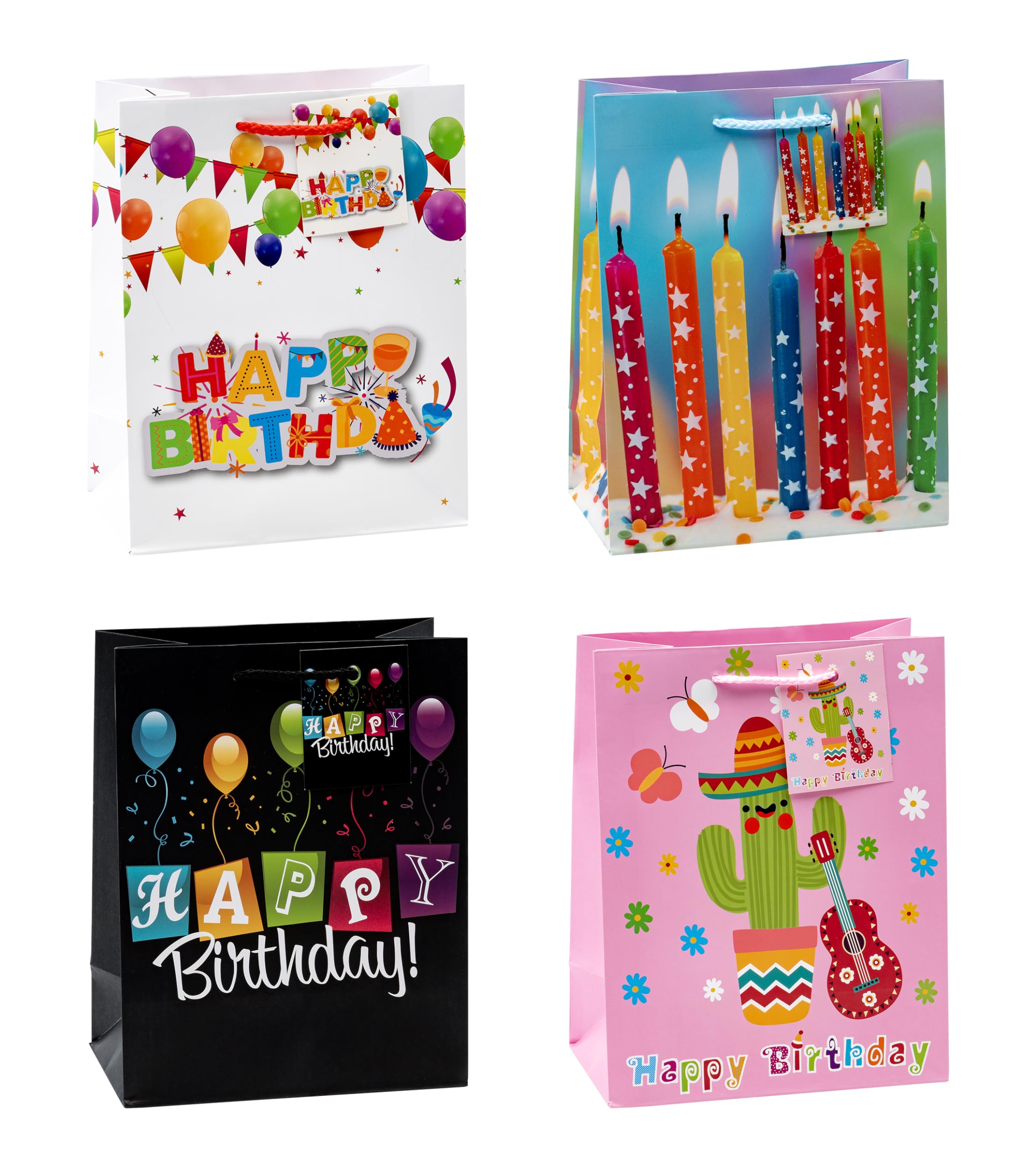 TSI 84014 gift bags Happy Birthday, Pack of 12, size: medium (9 x 7 x 4 inch)