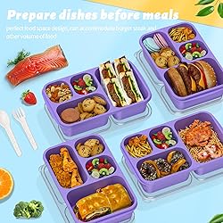 Bento Box for Adults and Snack Containers Set of 4