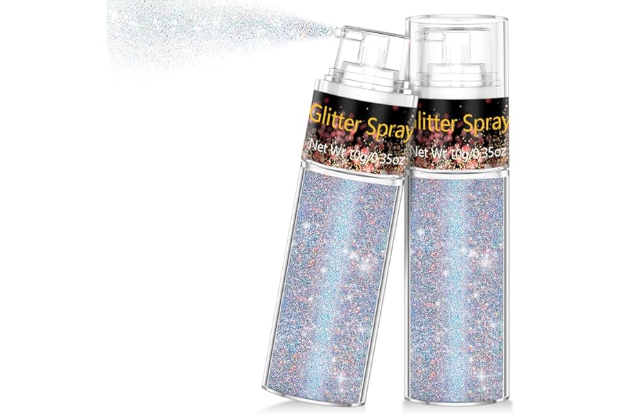 Hair and Body Glitter Spray, 1PC Glint-Rainbow Glitter Hairspray Dry Powder Makeup for Clothes, Festival Rave Prom Loose Sparkle Powder,Holographic Ultra Fine Resin Glitters for Crafts (Glint-Rainbow)