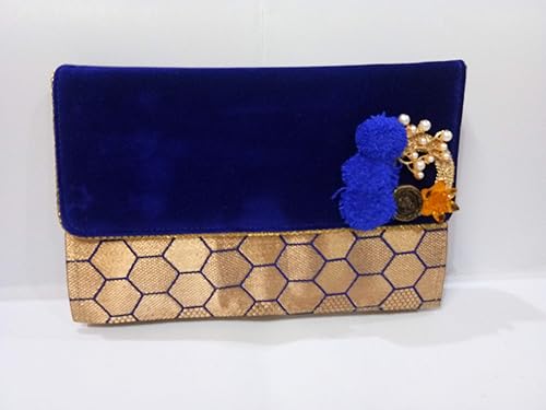 blue velvet clutch