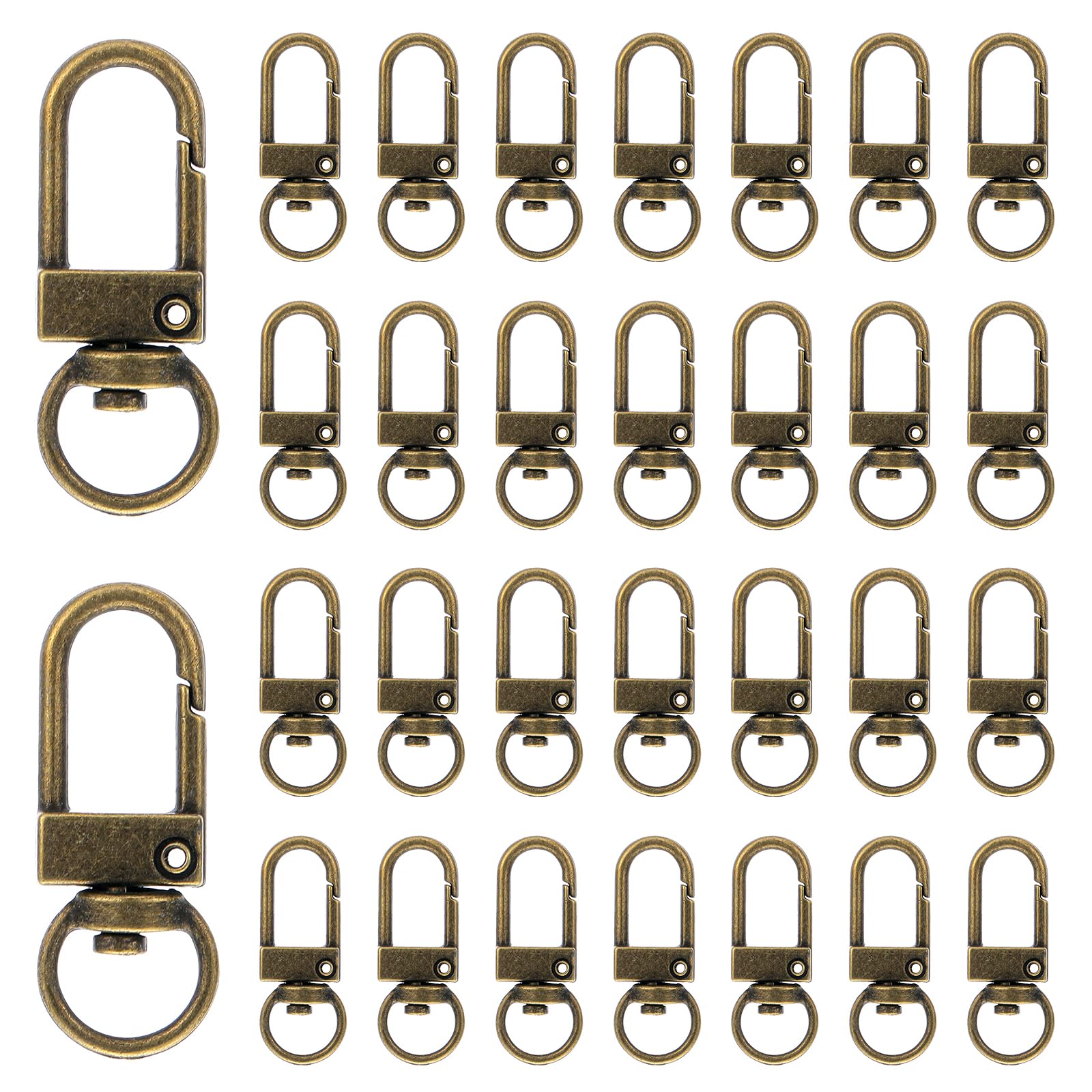 Photo 1 of 30 Pieces Metal Lobster Claw Clasps Swivel Lobster Claw Keychain Lanyards Snap Hooks Key Chain Hooks DIY Lobsters Clasp for Connector Keychain Jewelry Purse Snaps Bags Making Art Crafts