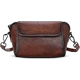 HESHE Genuine Leather Purses for Women Designer Crossbody Bags Small Shoulder Handbag Lightweight Satchel Purse for Everyday