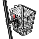 CXWXC E-Scooter Front Basket with Handle, Quick-Release Handlebar Bracket Detachable Scooter Basket for E-Scooters, Folding &amp; Kick Scooters