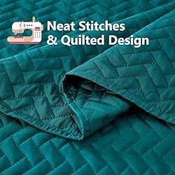 Maple&Stone Quilt Set Queen Size, Lightweight Teal