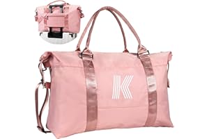 Vogewood Christmas Gifts-Birthday Gifts for Girl 5 6 7 8 9 10 11 12 13 14 15 16 Year Old, Granddaughter Gift, Duffel Bag, Personalized Kids Weekender Bag, Presents for Teenage Daughter Gift (Letter K)